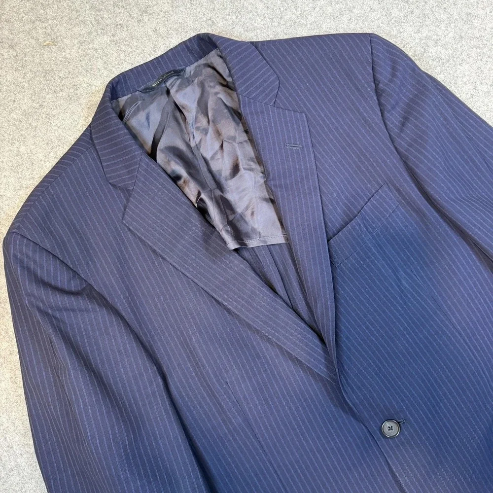 Brooks Brothers Suit Jacket Mens 40R Blue Pinstripe Wool Brookscool Regent